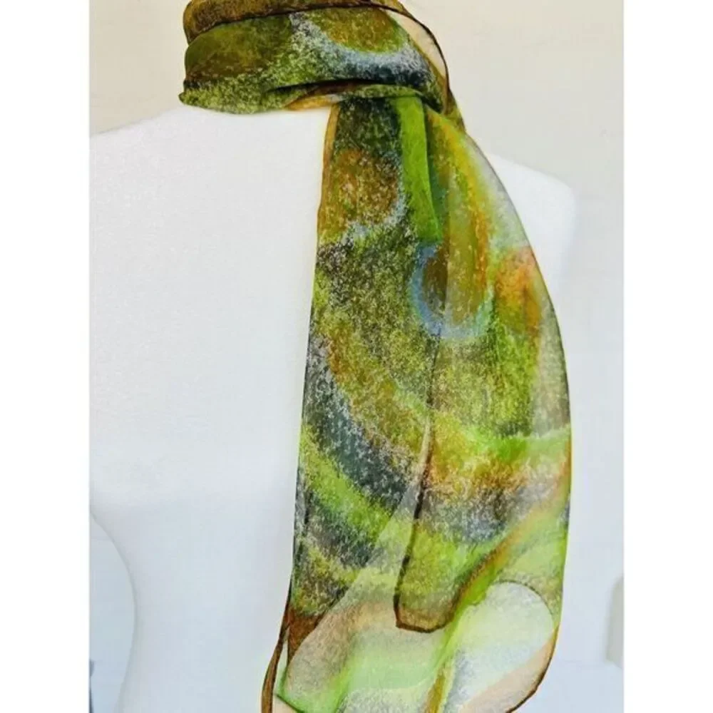 Vintage 60's‎ 70's Multi Color Orange Green Black 16x42